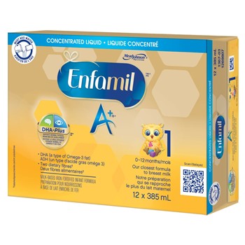 【加拿大直邮】美赞臣enfamil A+1段 液体浓缩奶  385ml*12罐